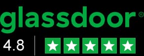 Logo da Glassdoor com a avaliação da Neoway nesse site.